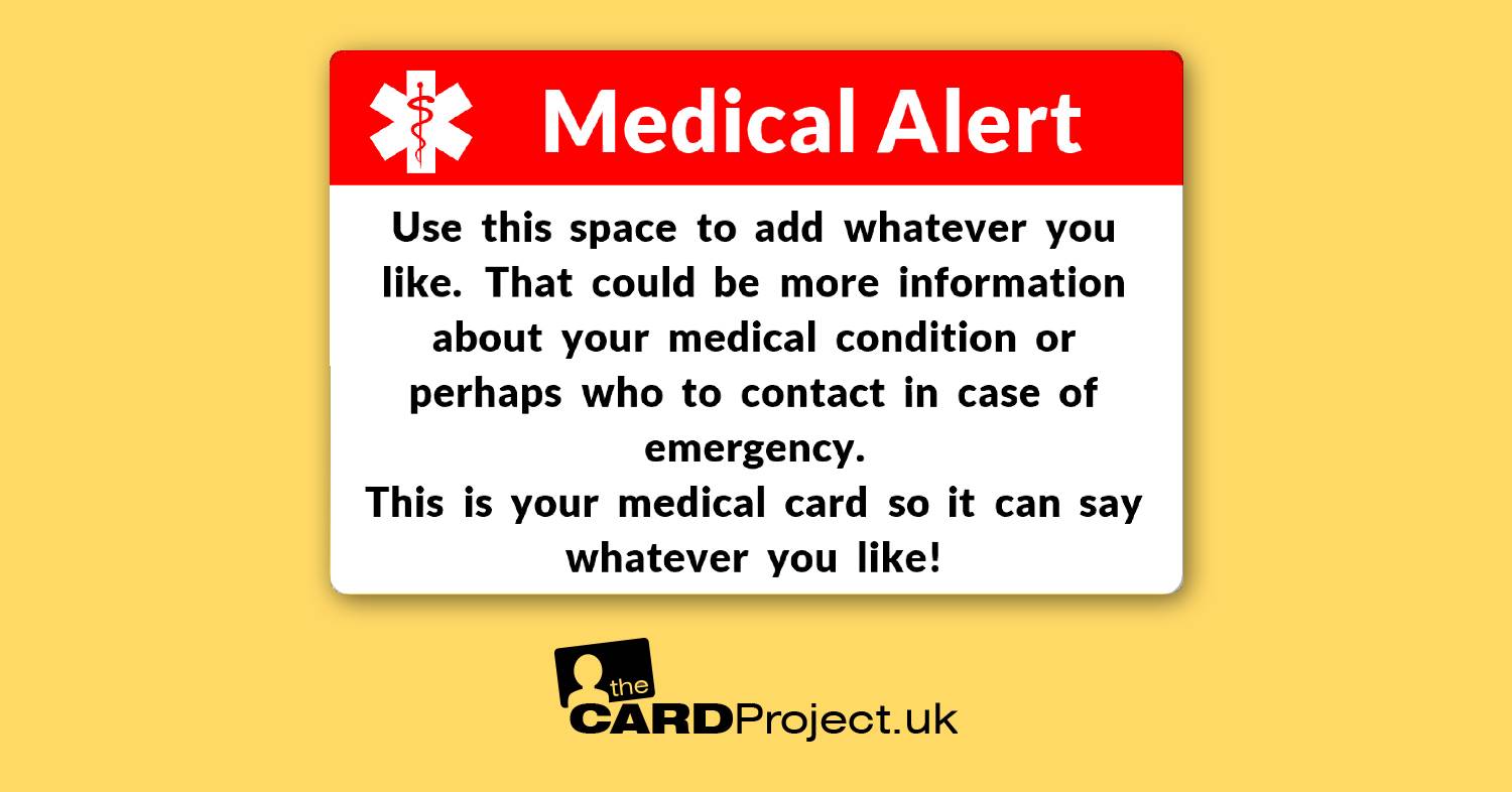 Create Your Own Double Sided Medical Card!  (REAR)
